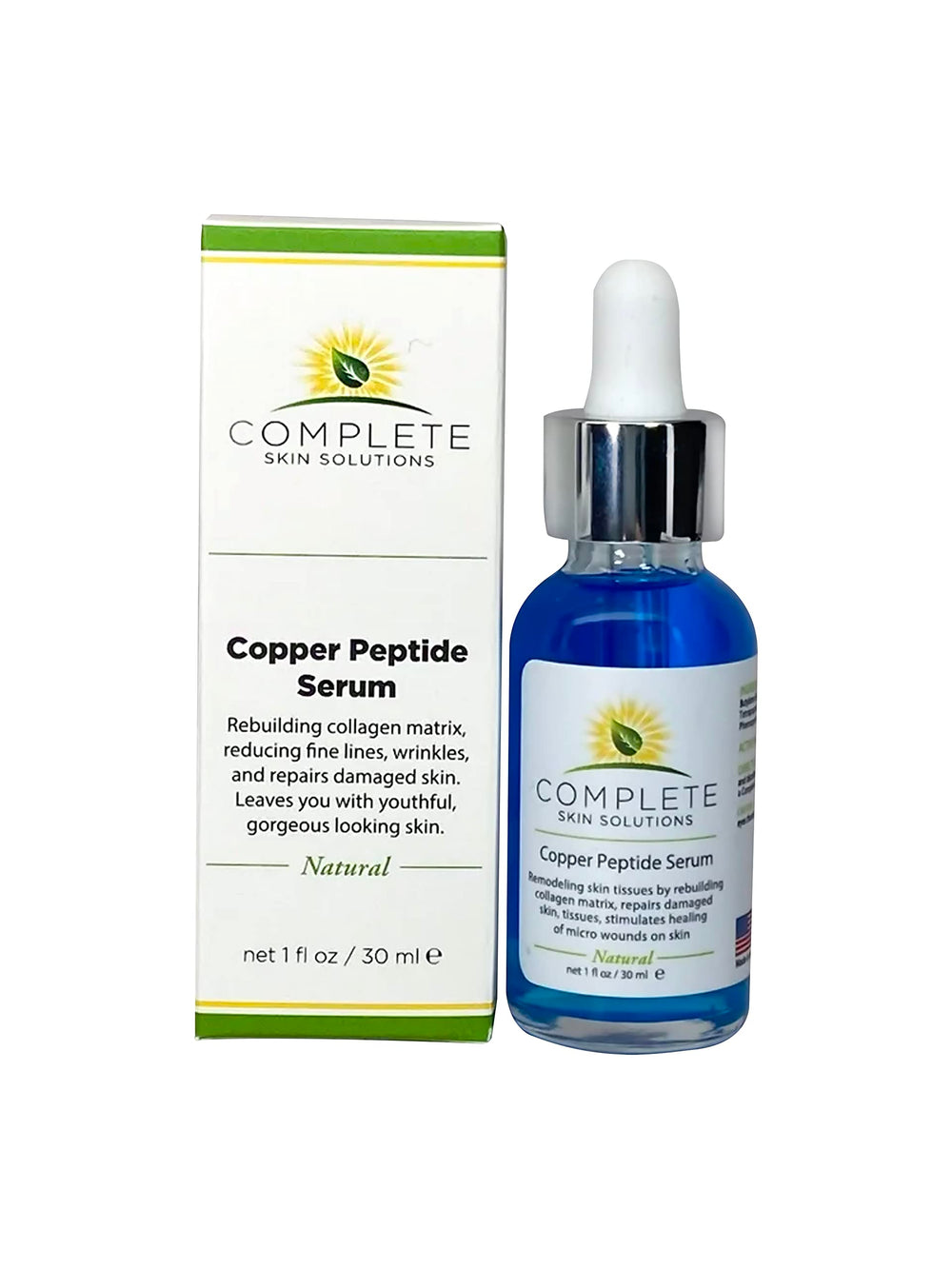Complete Skin Solutions copper peptide serum USA-made with quality ingredients