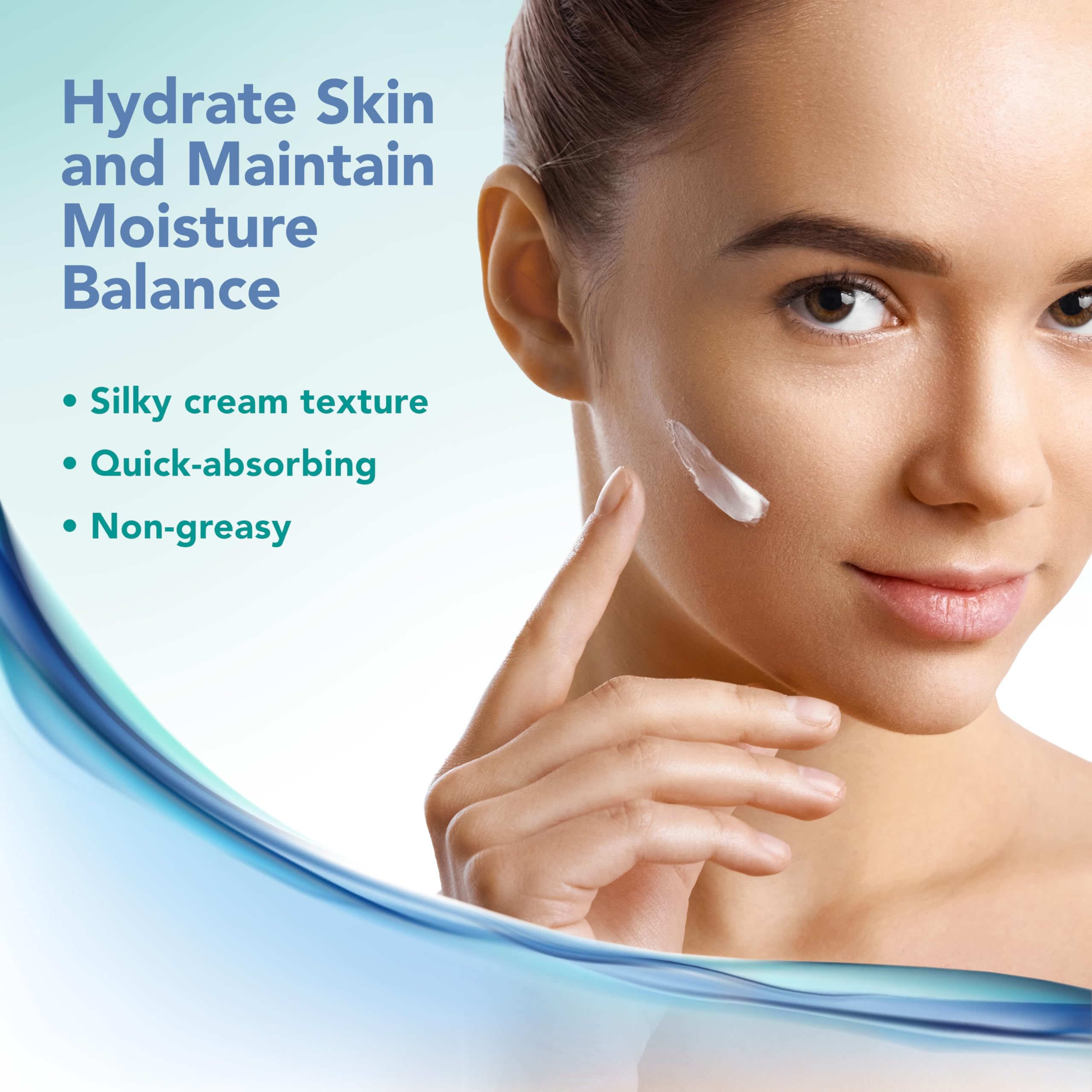 Complex 15 Daily Face Cream application swatch demonstrates fast absorption and comfortable finish.