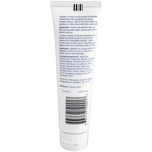 Complex 15 Daily Face Cream jar close-up highlights smooth texture for quick hydration.