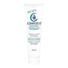 Complex 15 Daily Face Cream bottle showing easy-to-use hydration for daily routines.