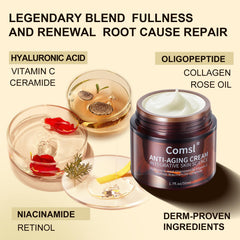 Comsl hyaluronic acid deep hydration application showing plump, moisturized skin.