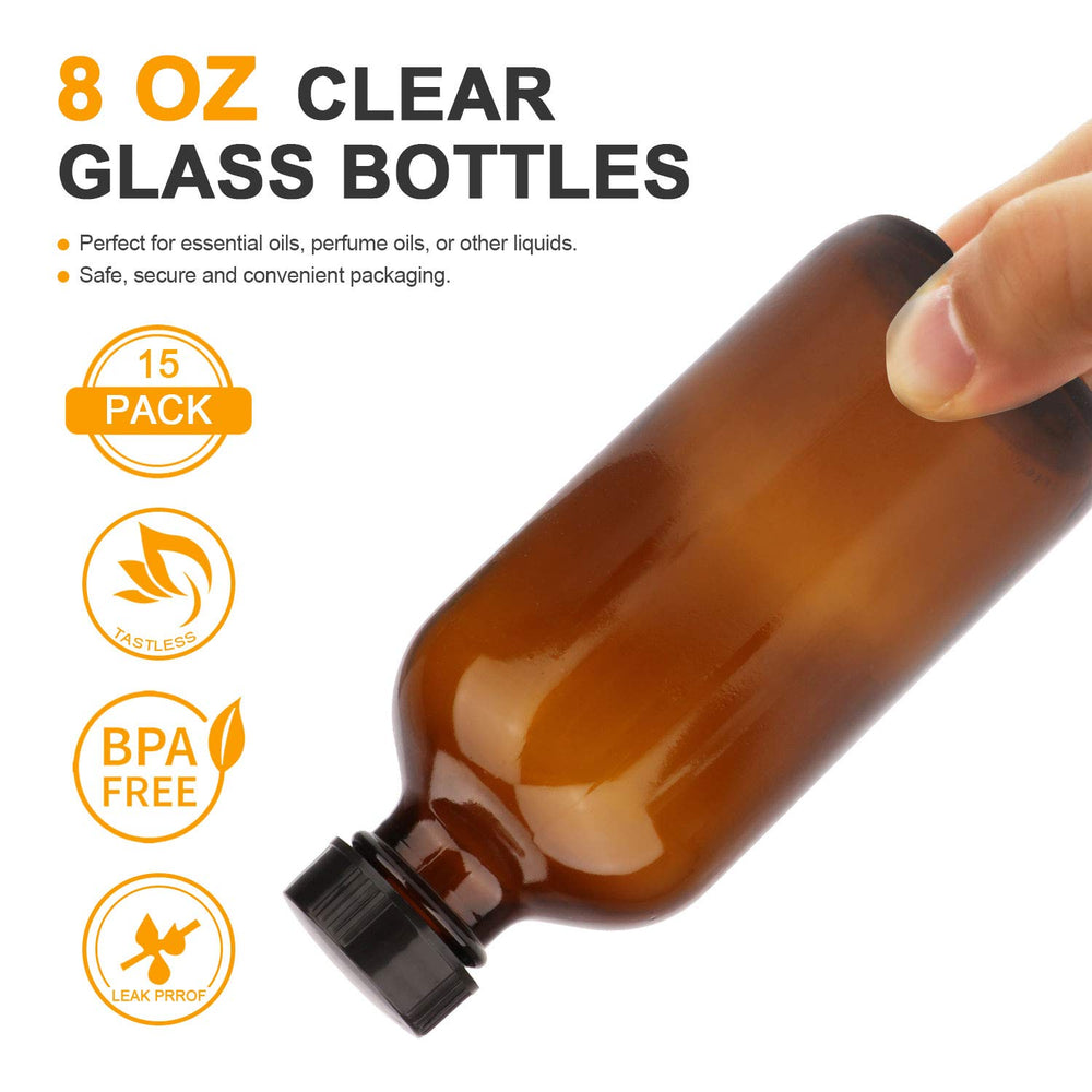 COMUDOT 20-pack brown glass bottles set perfect for gifts and organization