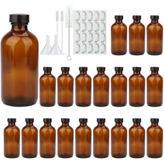 COMUDOT 8oz brown glass bottle closeup showing airtight lid for durable storage