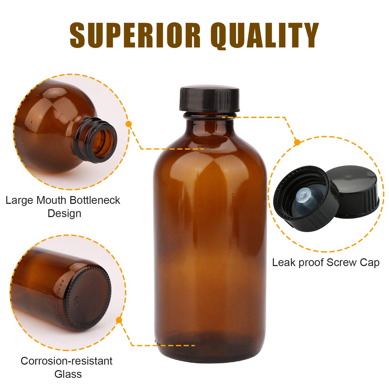 COMUDOT brown glass bottle dishwasher-safe borosilicate for easy cleaning
