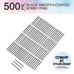 Conair bobby pins close-up showing plastic tips prevent snagging during styling