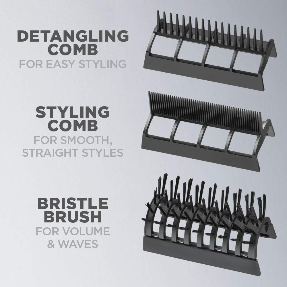 Conair cool shot button helps set styles with a final cool blast.