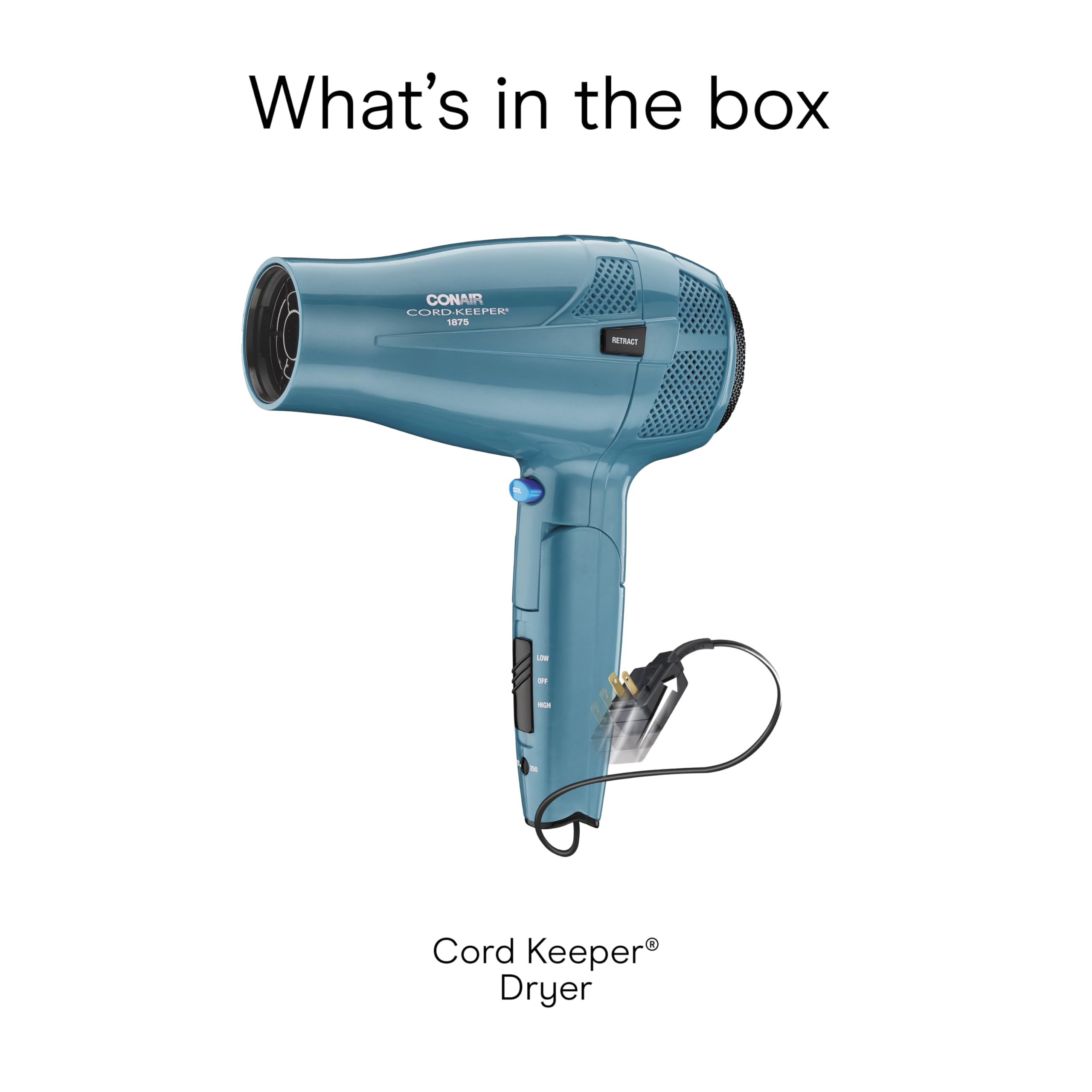Conair Cord-Keeper Dryer cool-shot feature helps lock in style.