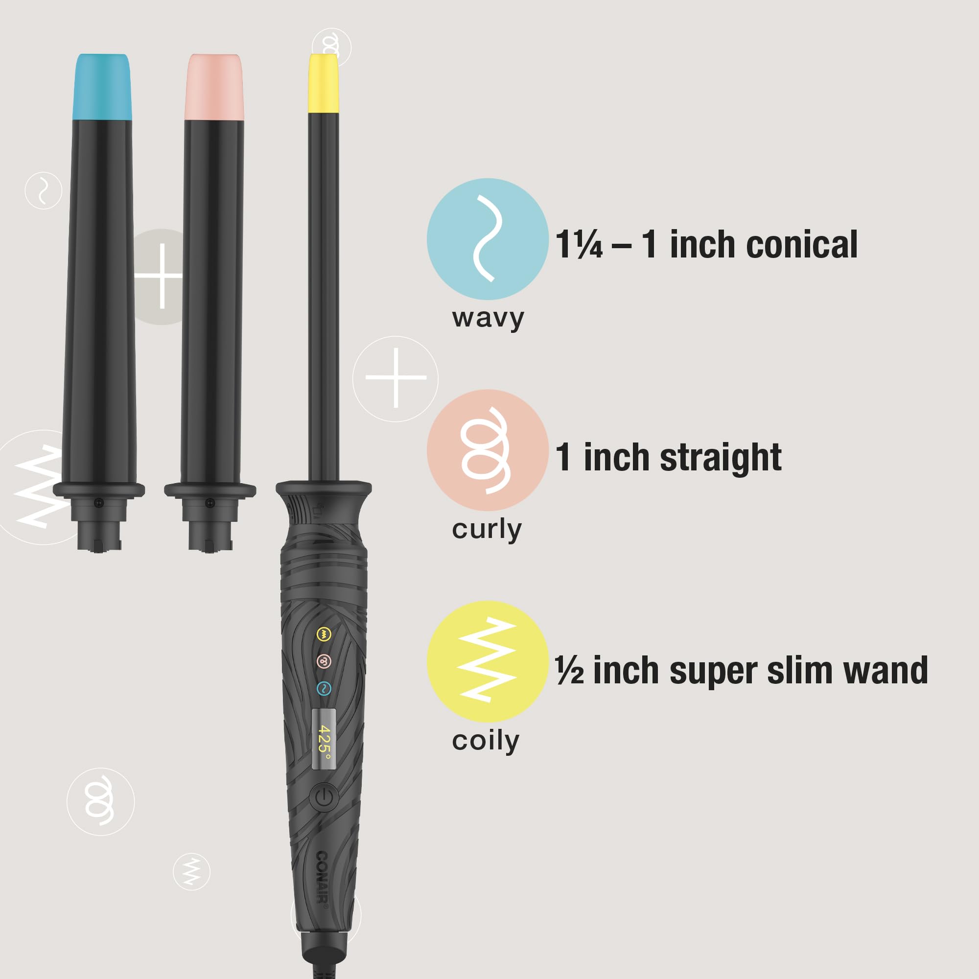 Conair Curl Collective one-inch barrel for smooth waves and easy styling