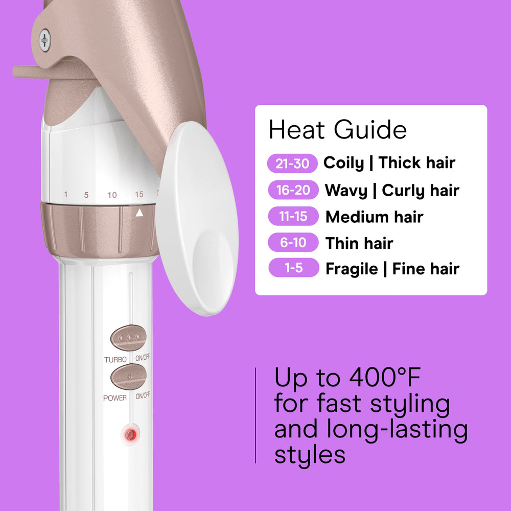 Conair curling iron cool tip helps safer handling during styling.