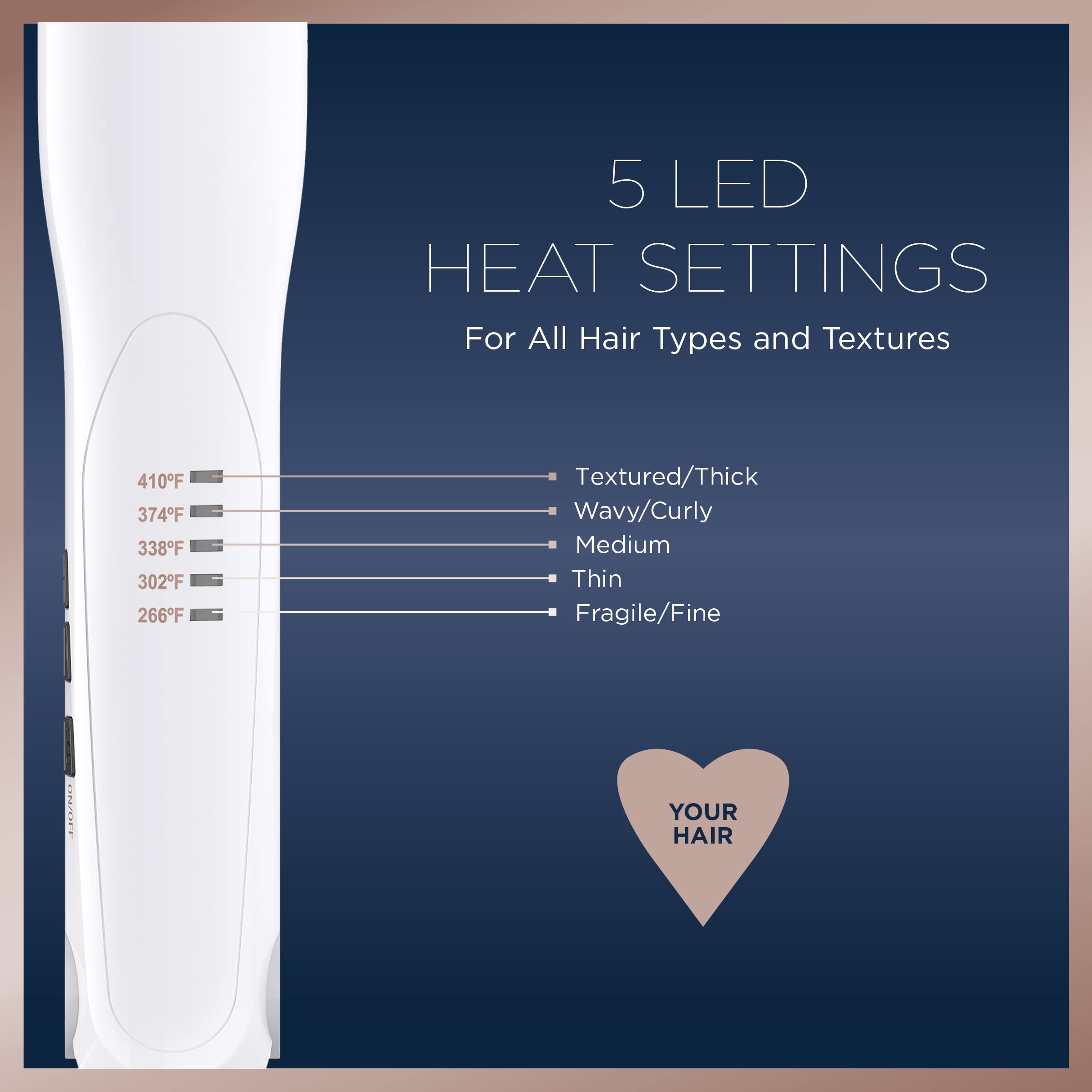 Conair flat iron with digital LED temperature for precise heat control.