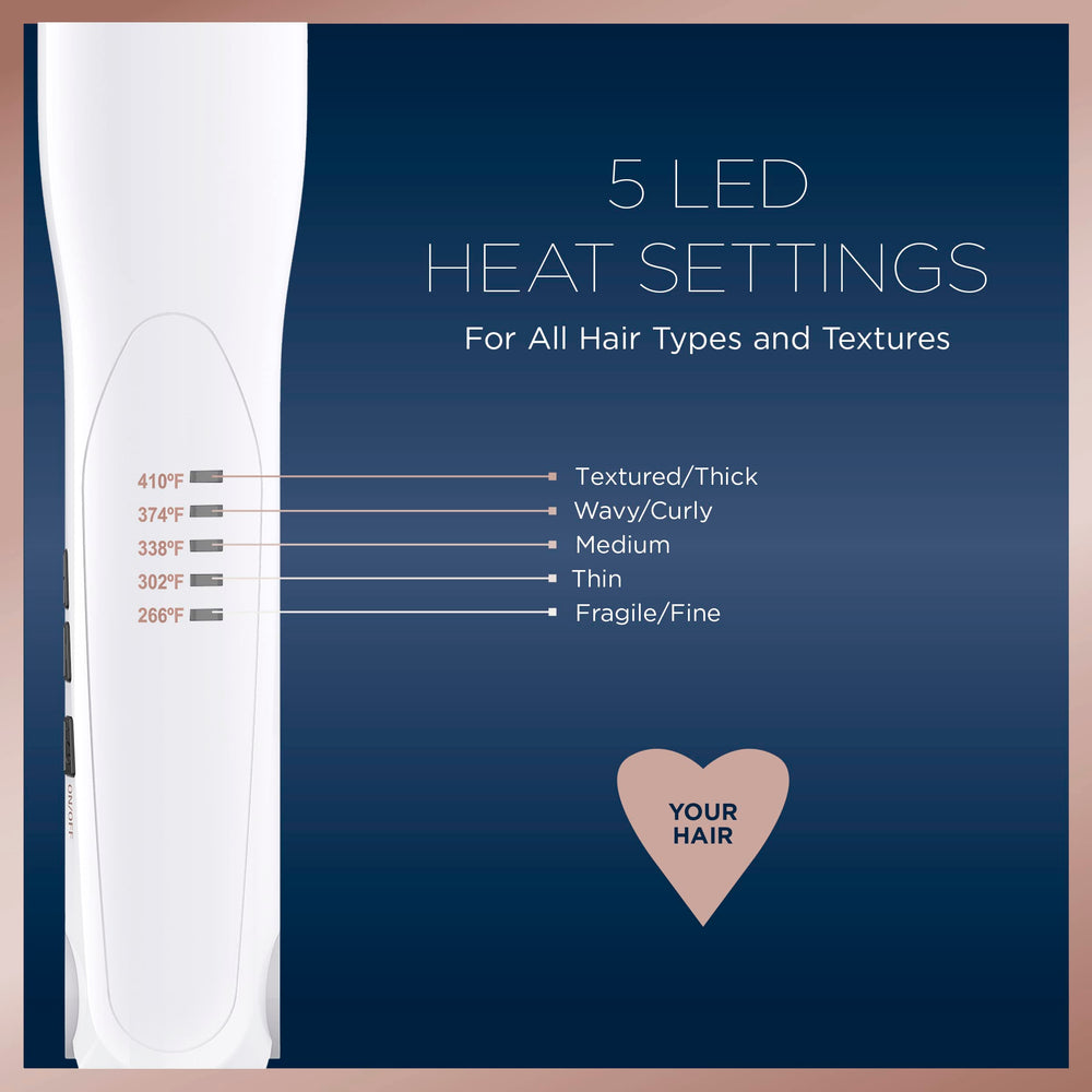Conair flat iron with digital LED temperature for precise heat control.