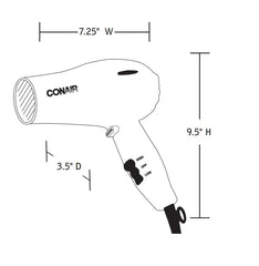 Conair hairdryer black nozzle attachment close-up supports precise airflow