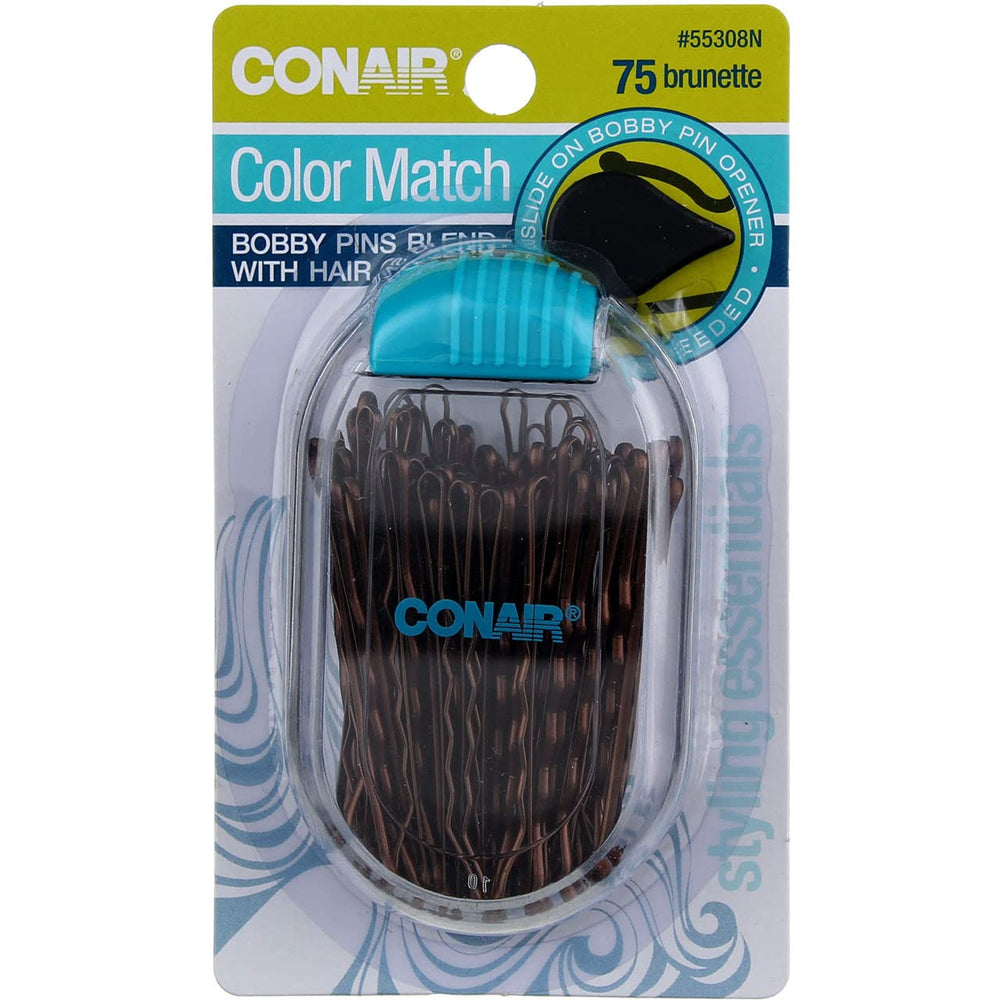 Conair horquillas bronce 75pzs, uso fácil para recogidos y trenzas