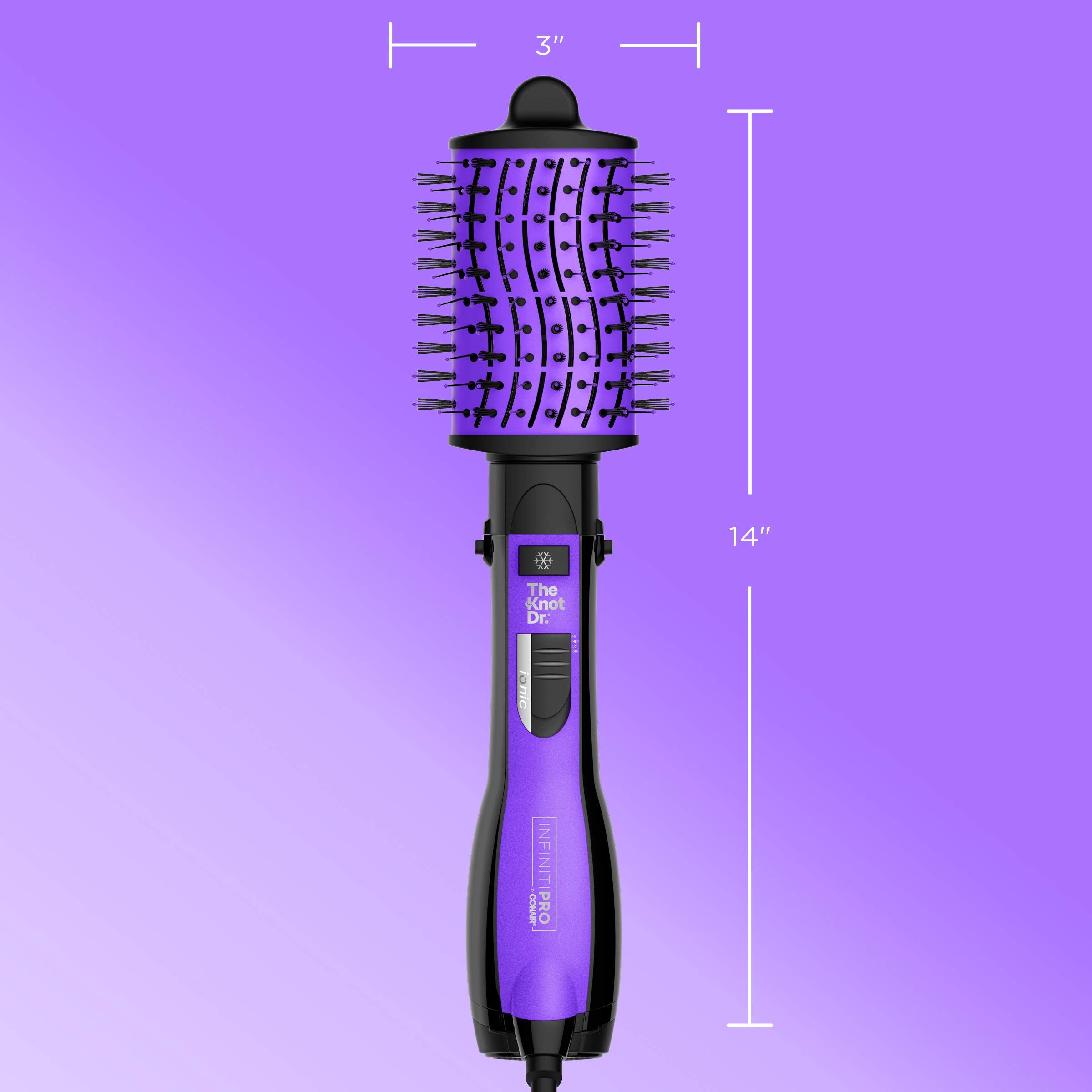 Conair 6-foot professional cord provides flexible movement during styling.
