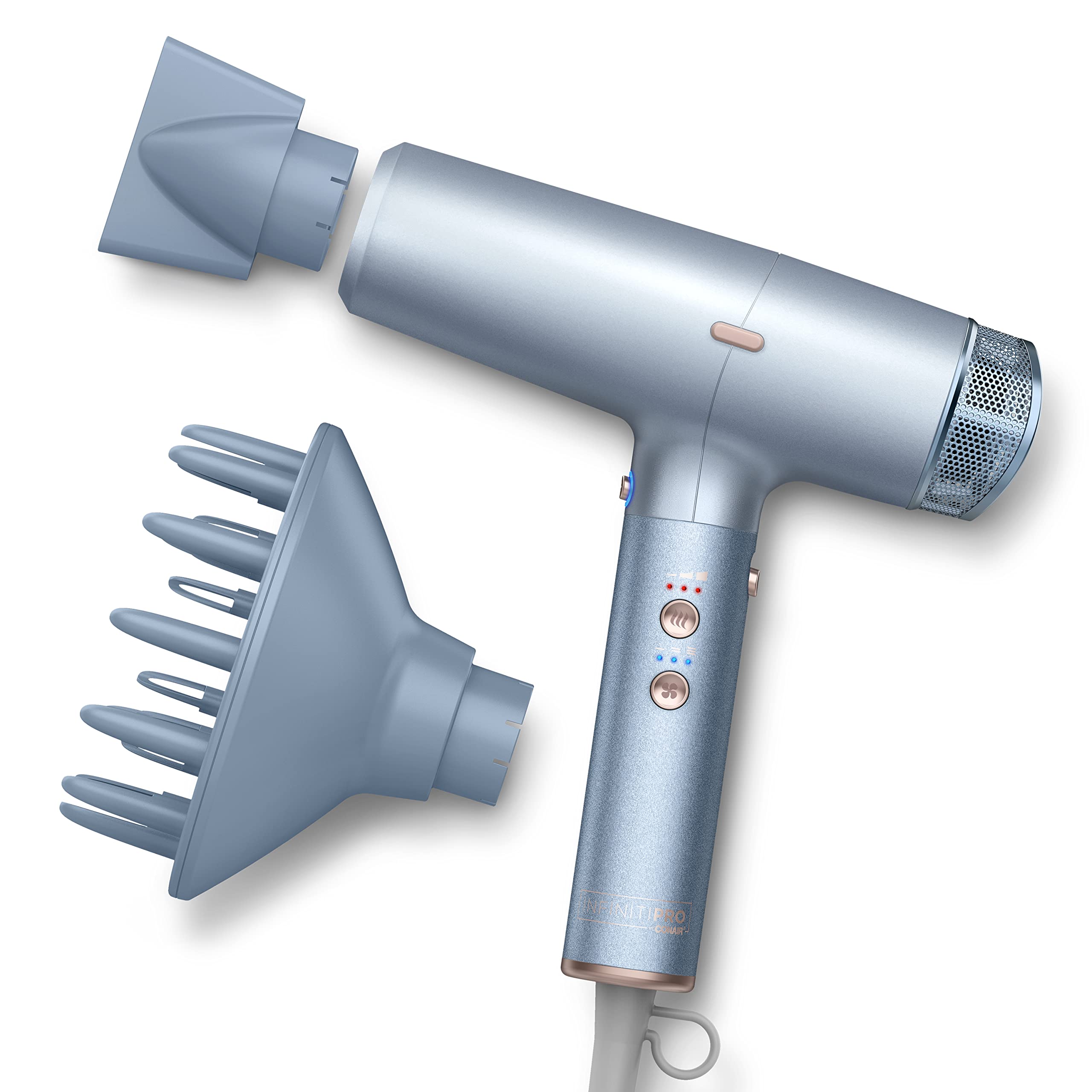 Conair INFINITIPRO DigitalAIRE dryer front view showing powerful airflow