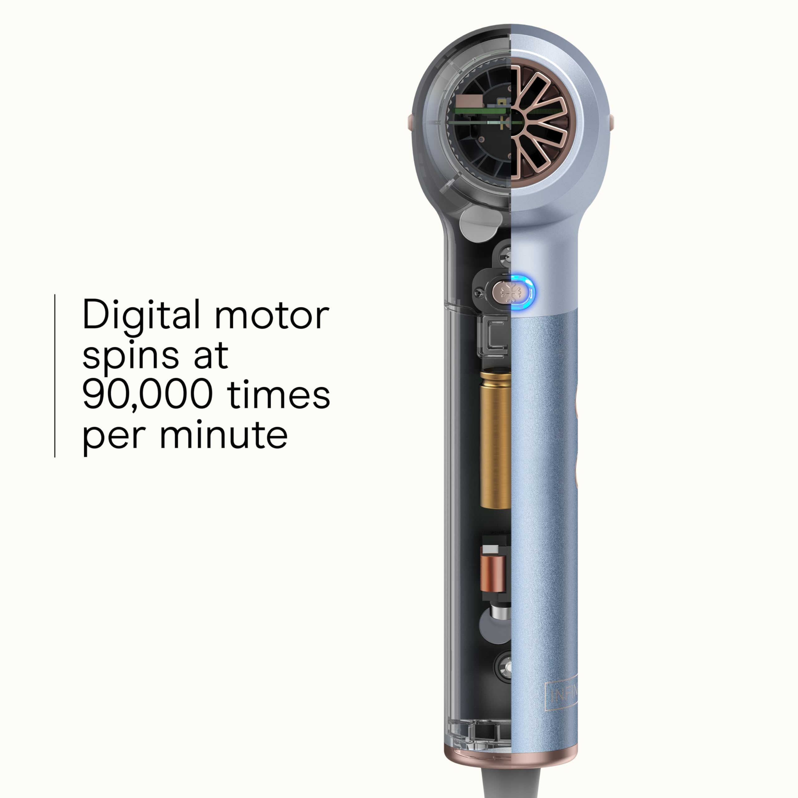 Conair INFINITIPRO DigitalAIRE ionic generator close-up for frizz reduction