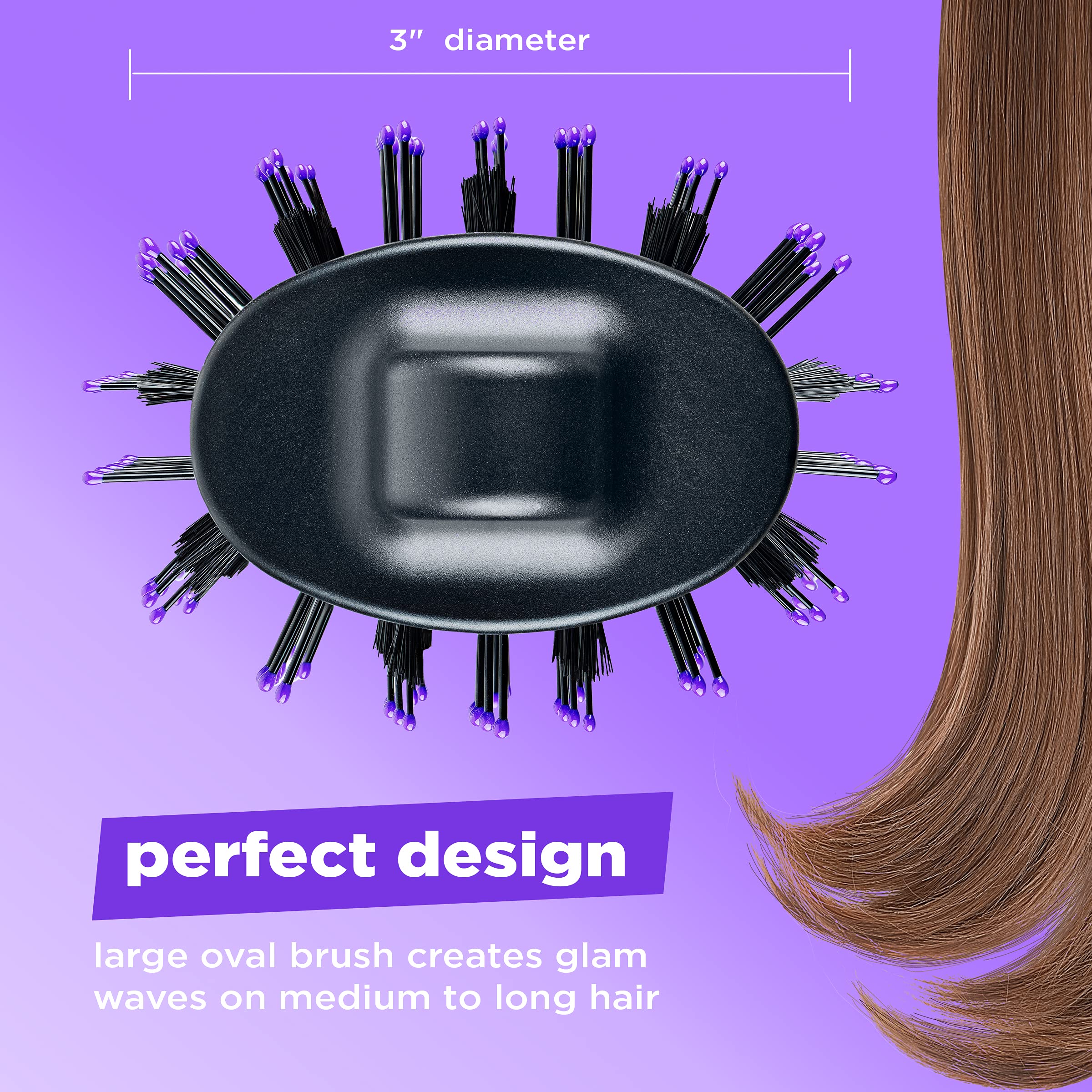 Conair Ionic generator reduces frizz for a glassy, salon-like finish.