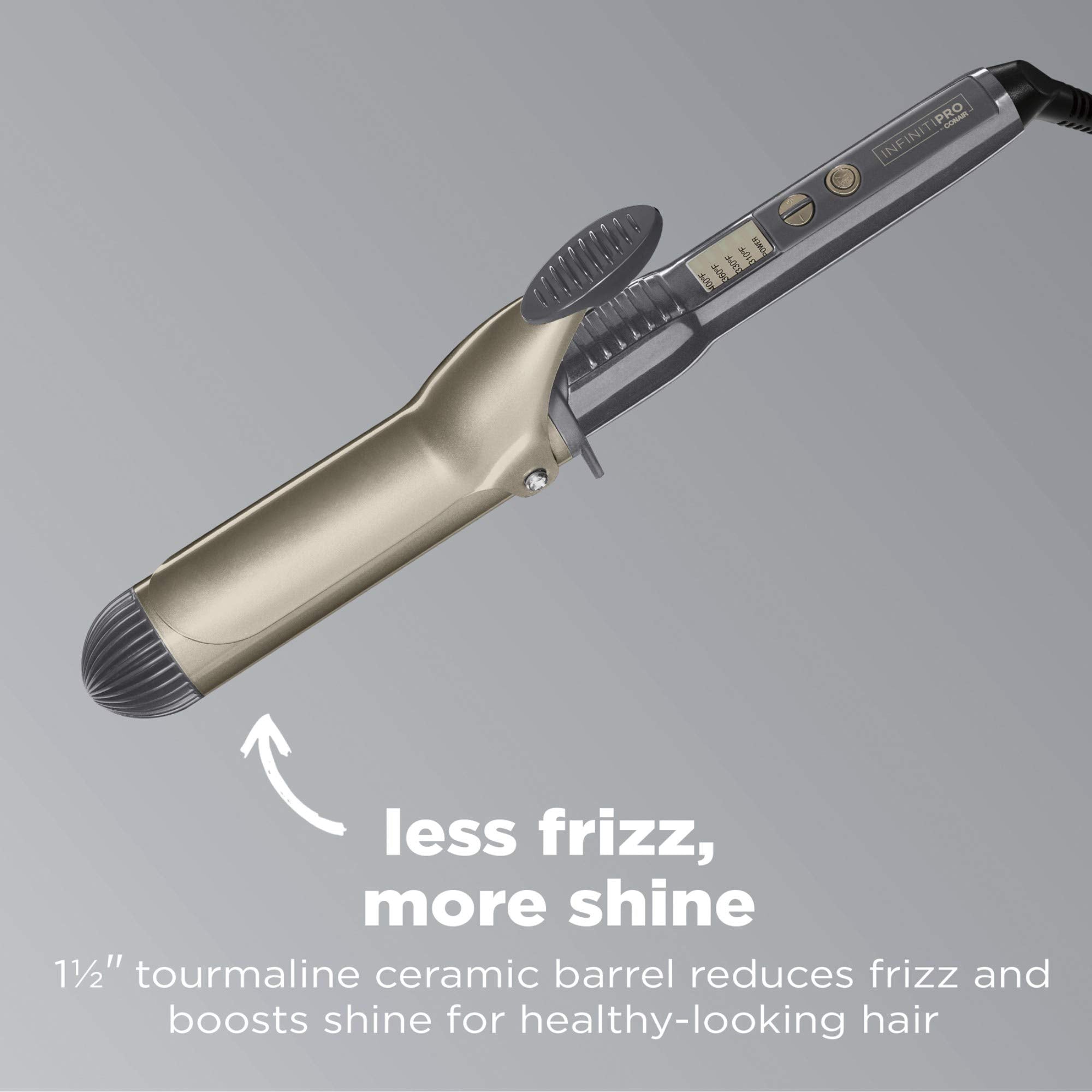 Conair InfinitiPro Tourmaline image shows nano technology ions for frizz reduction.