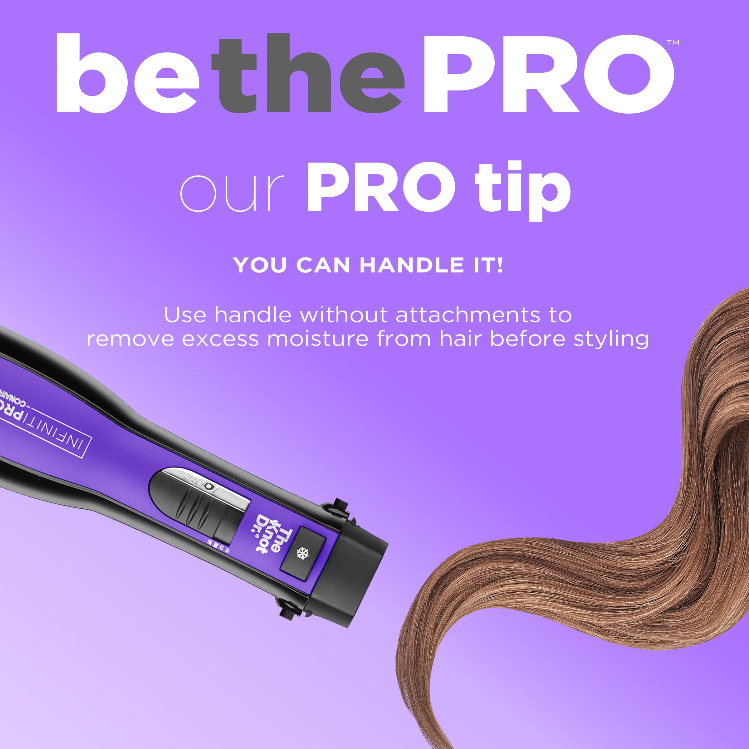 Conair volume pik attachment boosts root lift for fuller hairstyles.