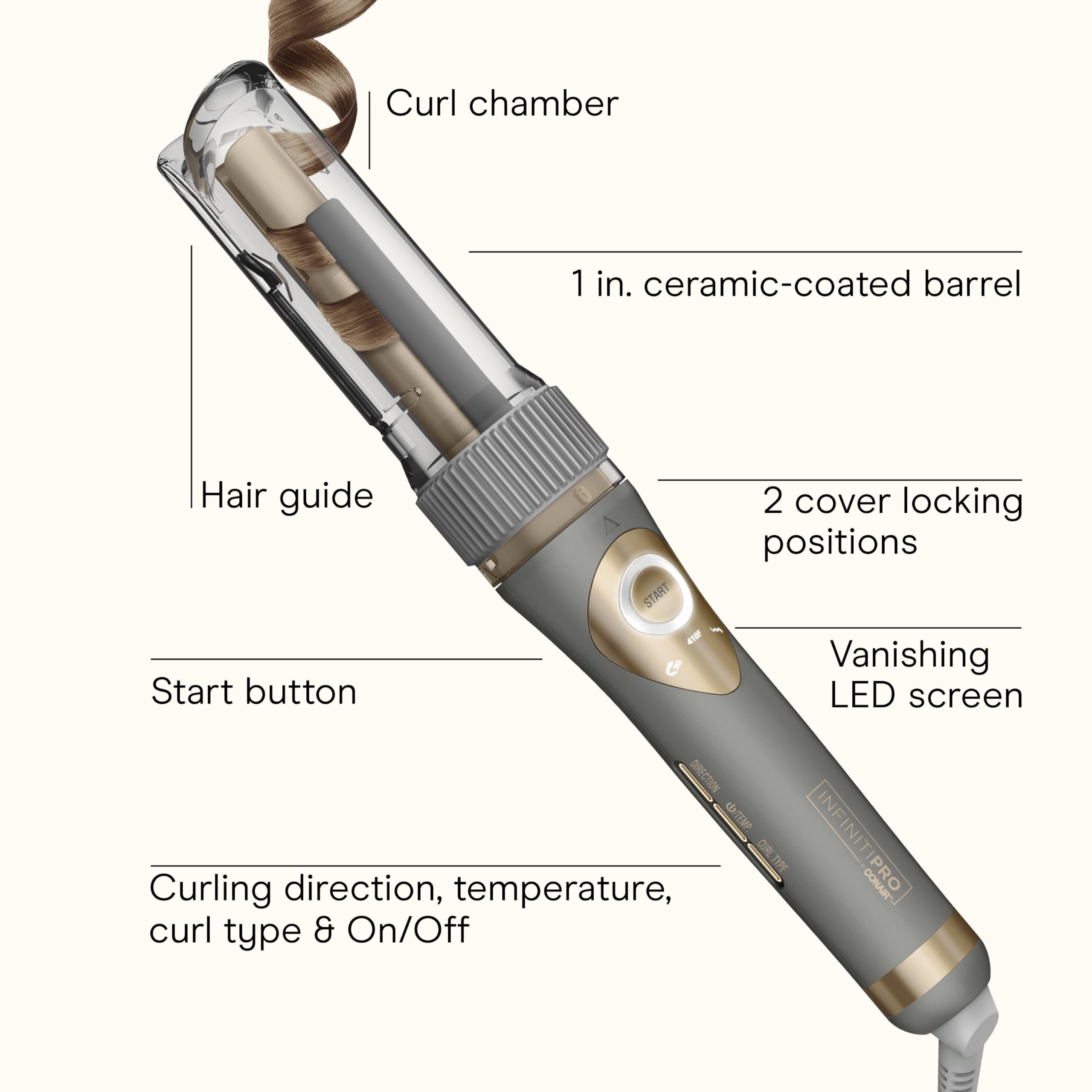 Conair INFINITI PRO Curl Secret offers three curl types for versatility
