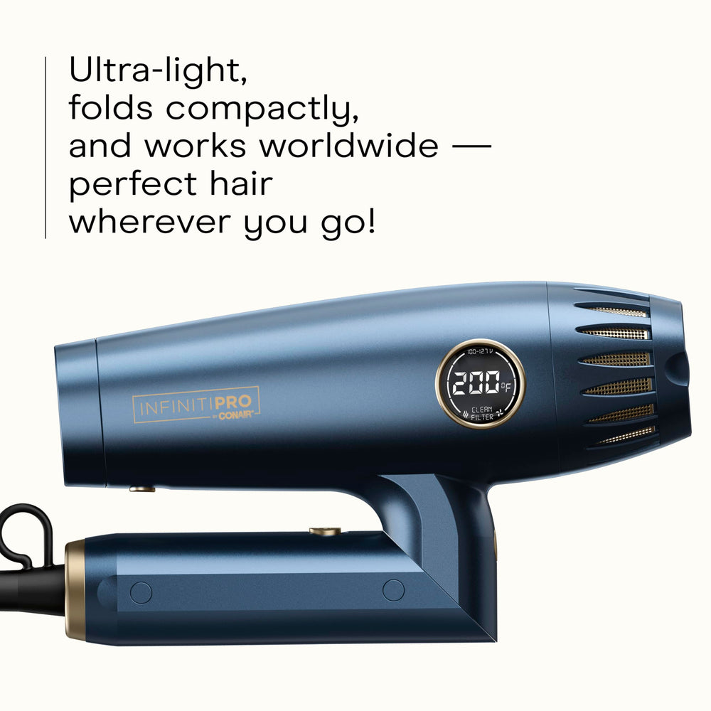Conair Infiniti PRO DigitalAIRE 2.0 foldedcompact design for travel-ready styling