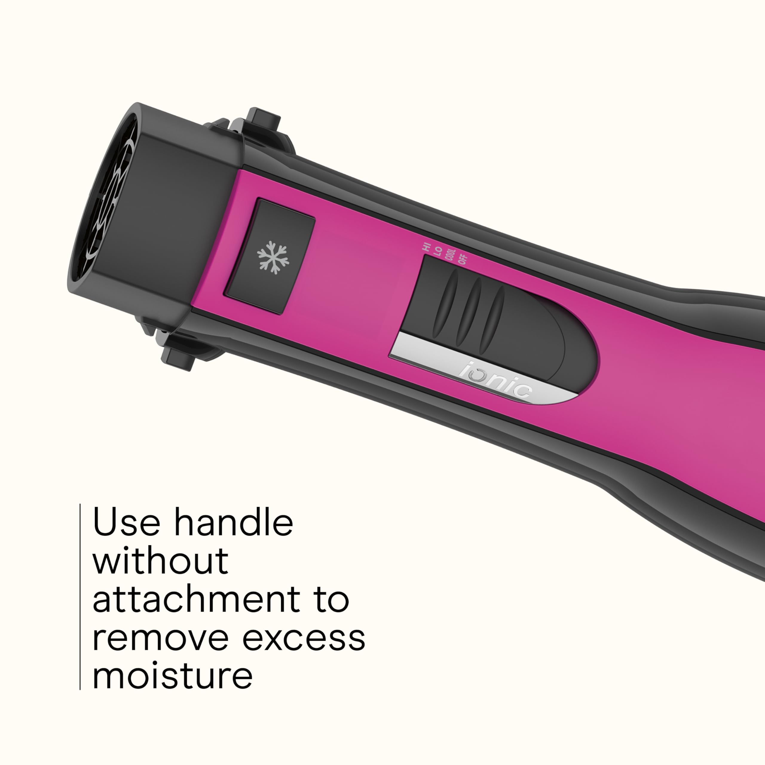 Conair Infiniti Pro ion generator helps reduce frizz for silky results.