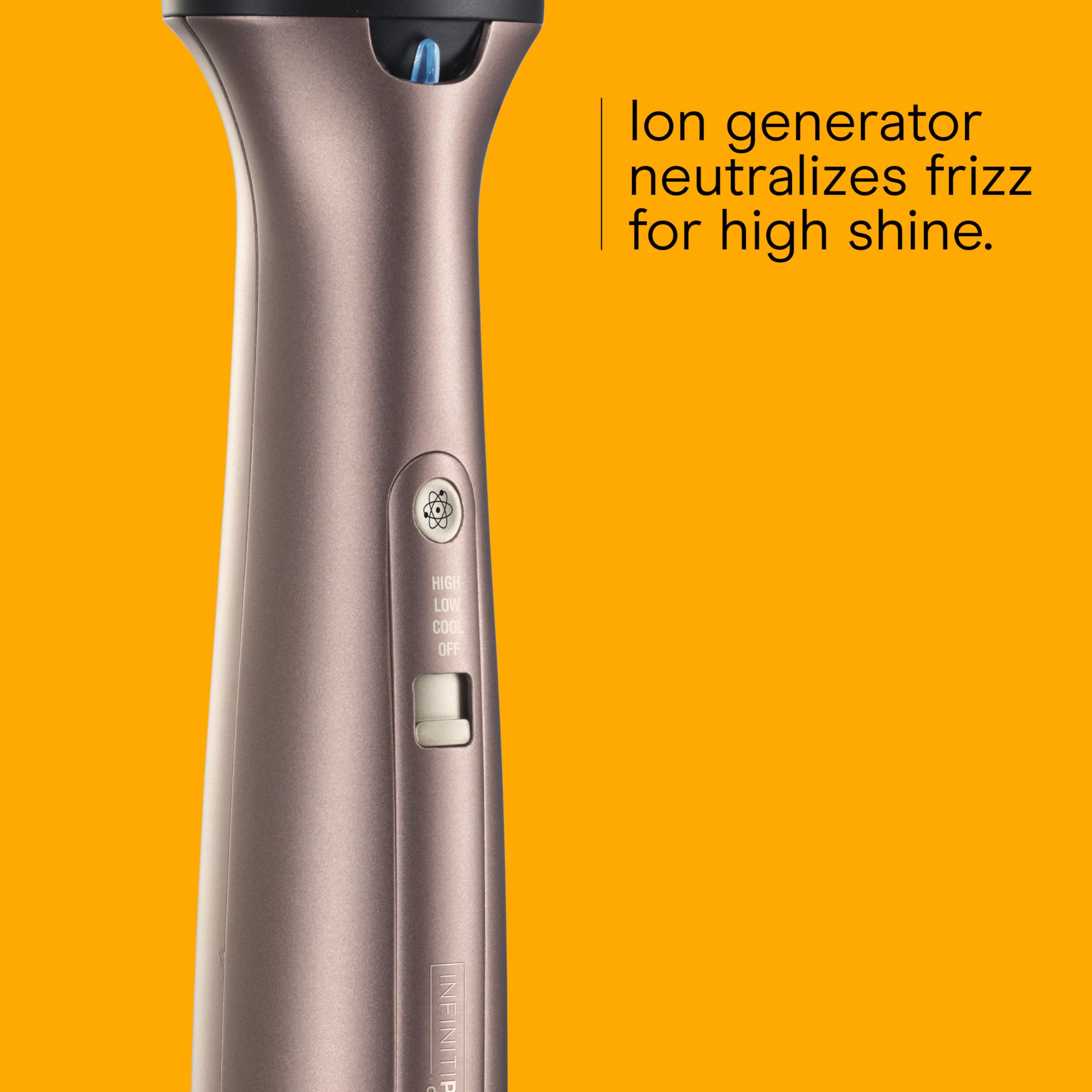 Conair Infiniti Pro large oval barrel shapes hair from roots to tips.