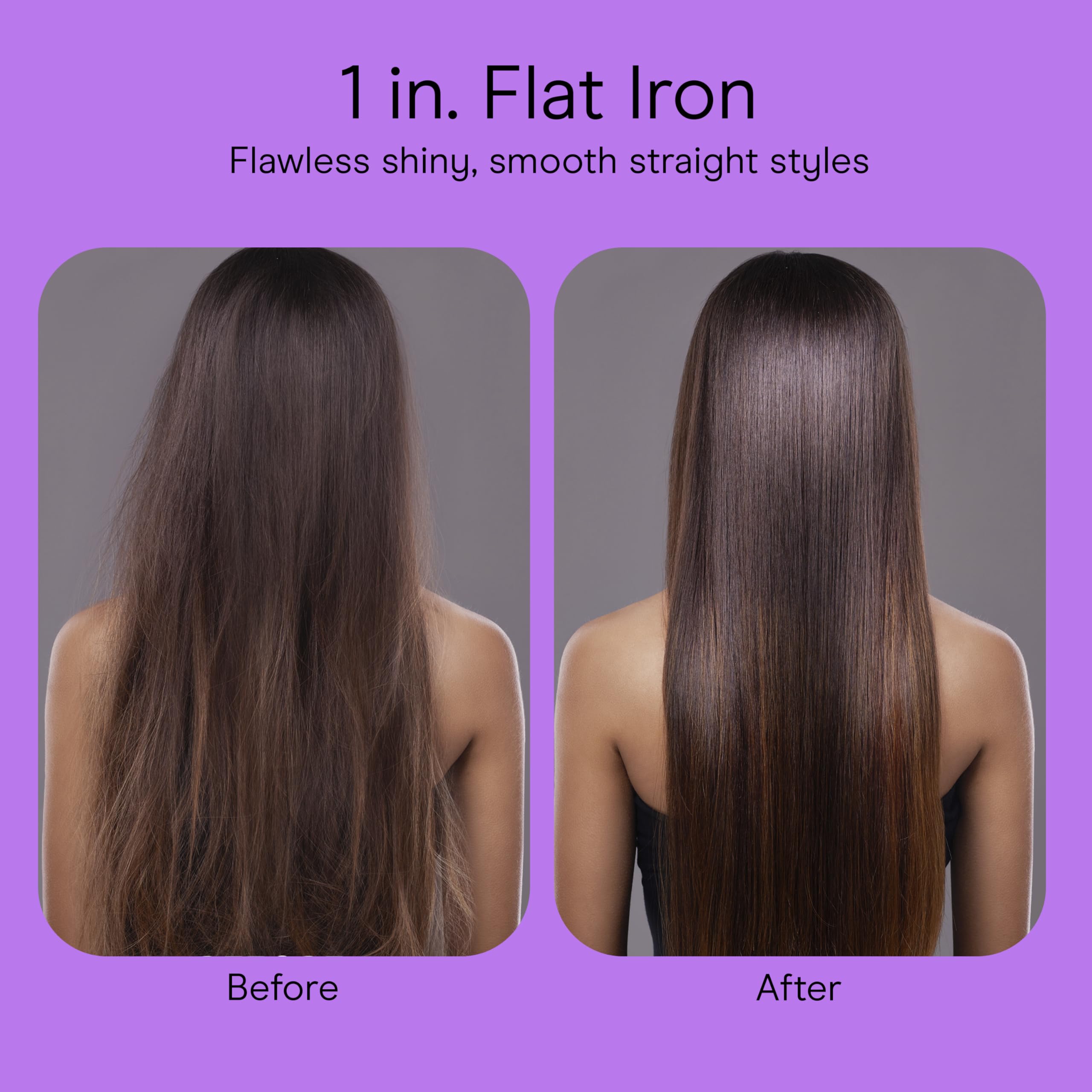 Conair Infiniti Pro tourmaline flat iron in dark grey finish blends with vanity.