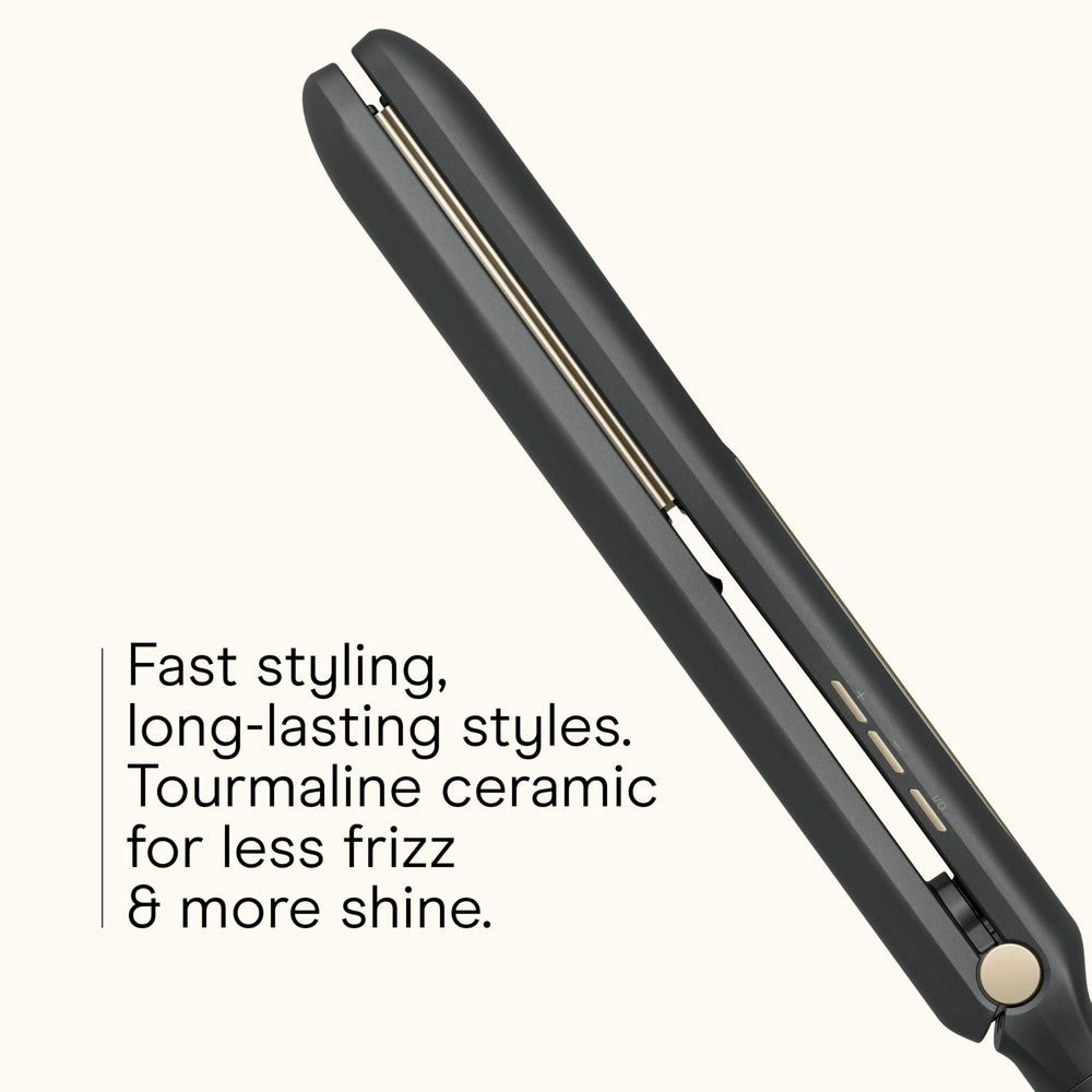 Conair Infiniti Pro tourmaline flat iron digital display for easy heat setting selection.