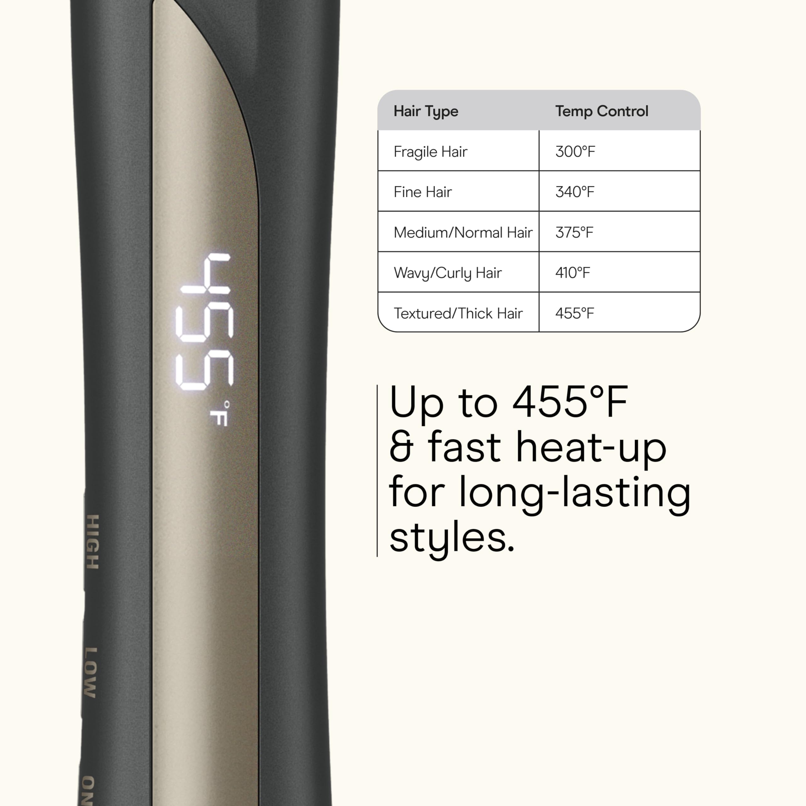 Conair Infiniti Pro tourmaline flat iron plates closeup highlighting frizz-reducing coating.