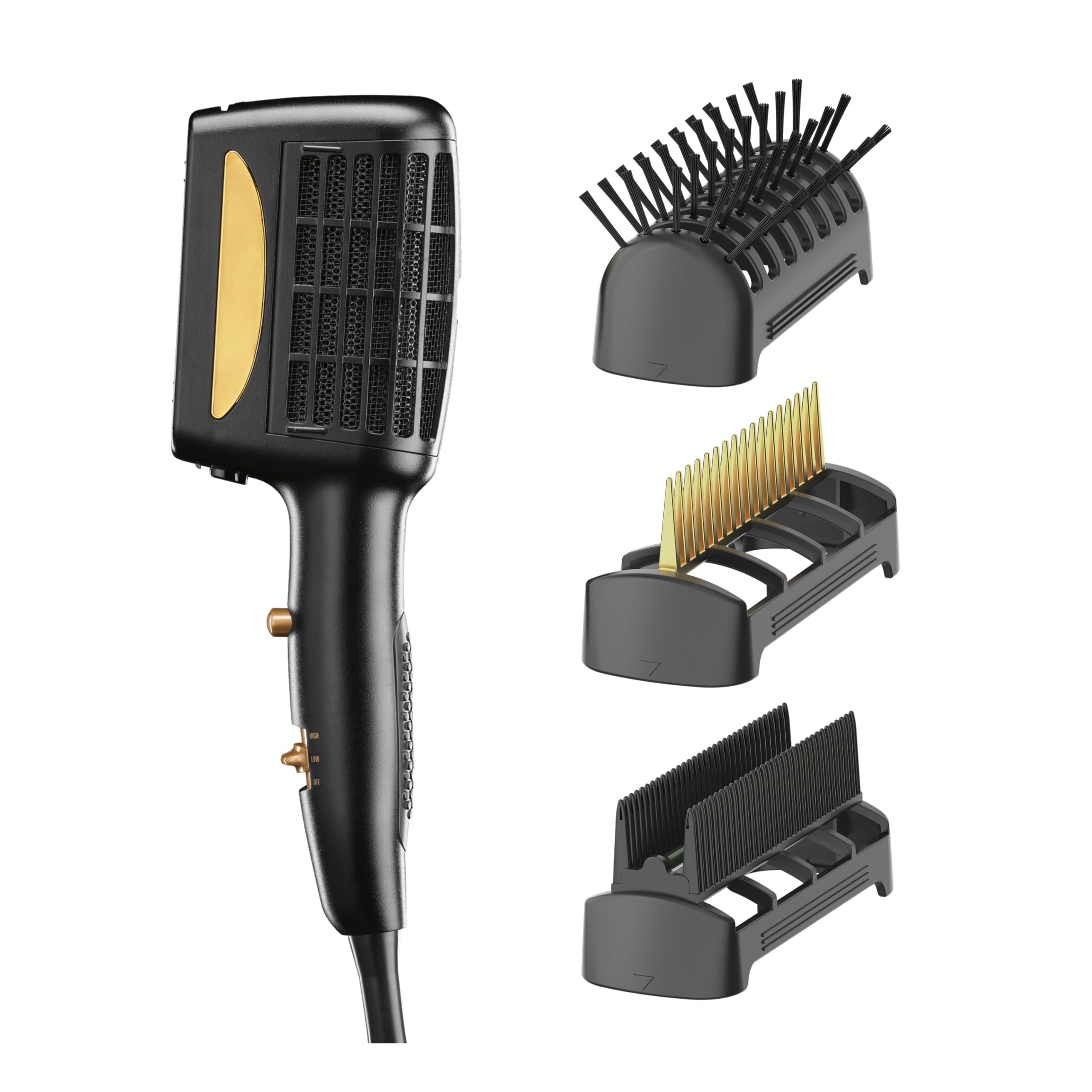 Conair Infinitipro bristle brush attachment for smooth, fast styling.
