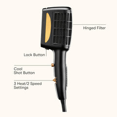 Conair Infinitipro dual-row comb attachment for straight, sleek looks.