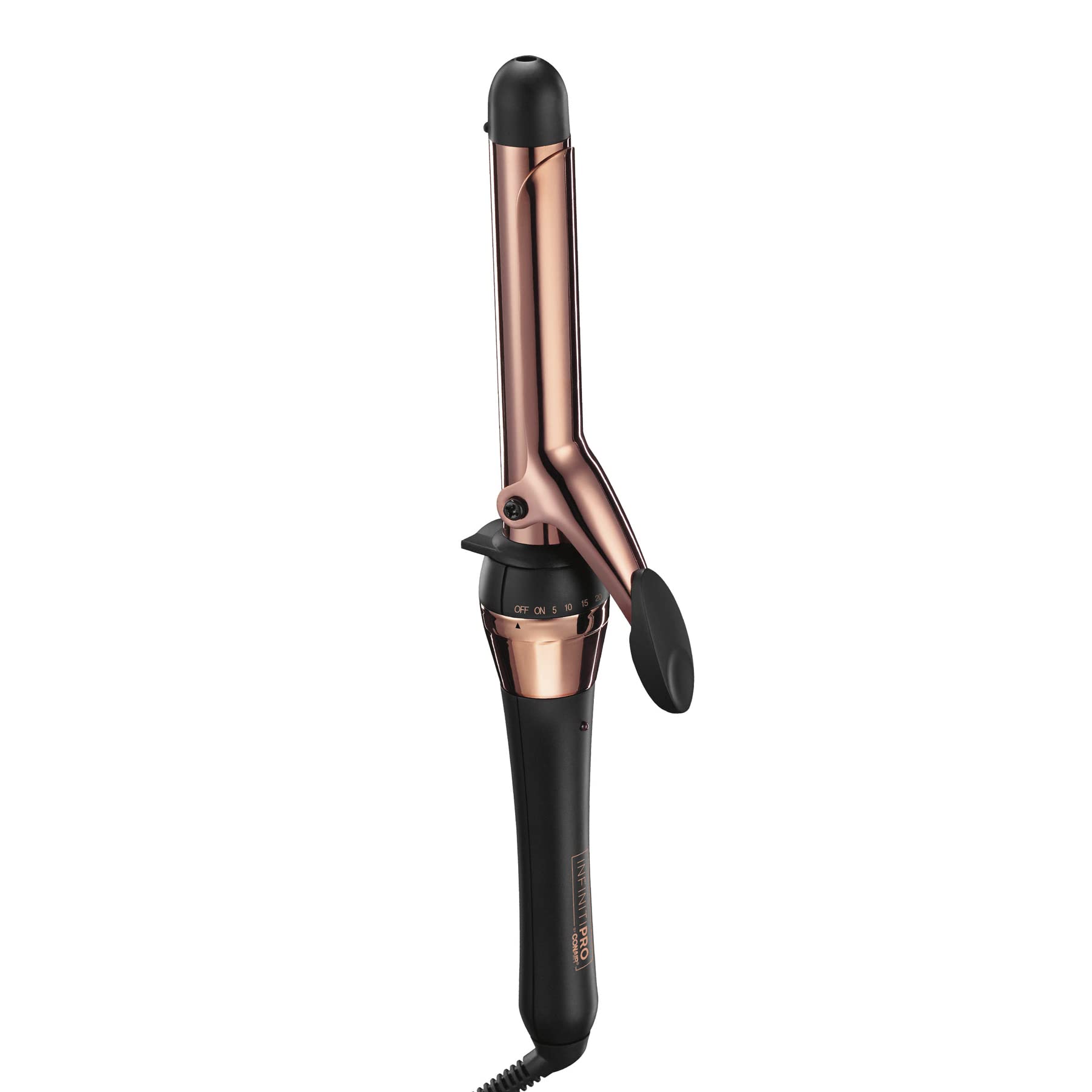 Conair INFINITIPRO Rose Gold Titanium 1in barrel close-up showing even heat for smooth curls