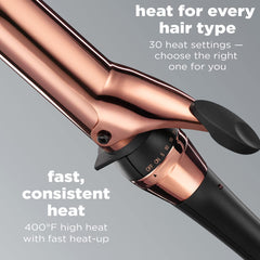 Conair INFINITIPRO Rose Gold Titanium Curling Iron with multiple heat settings for versatility.