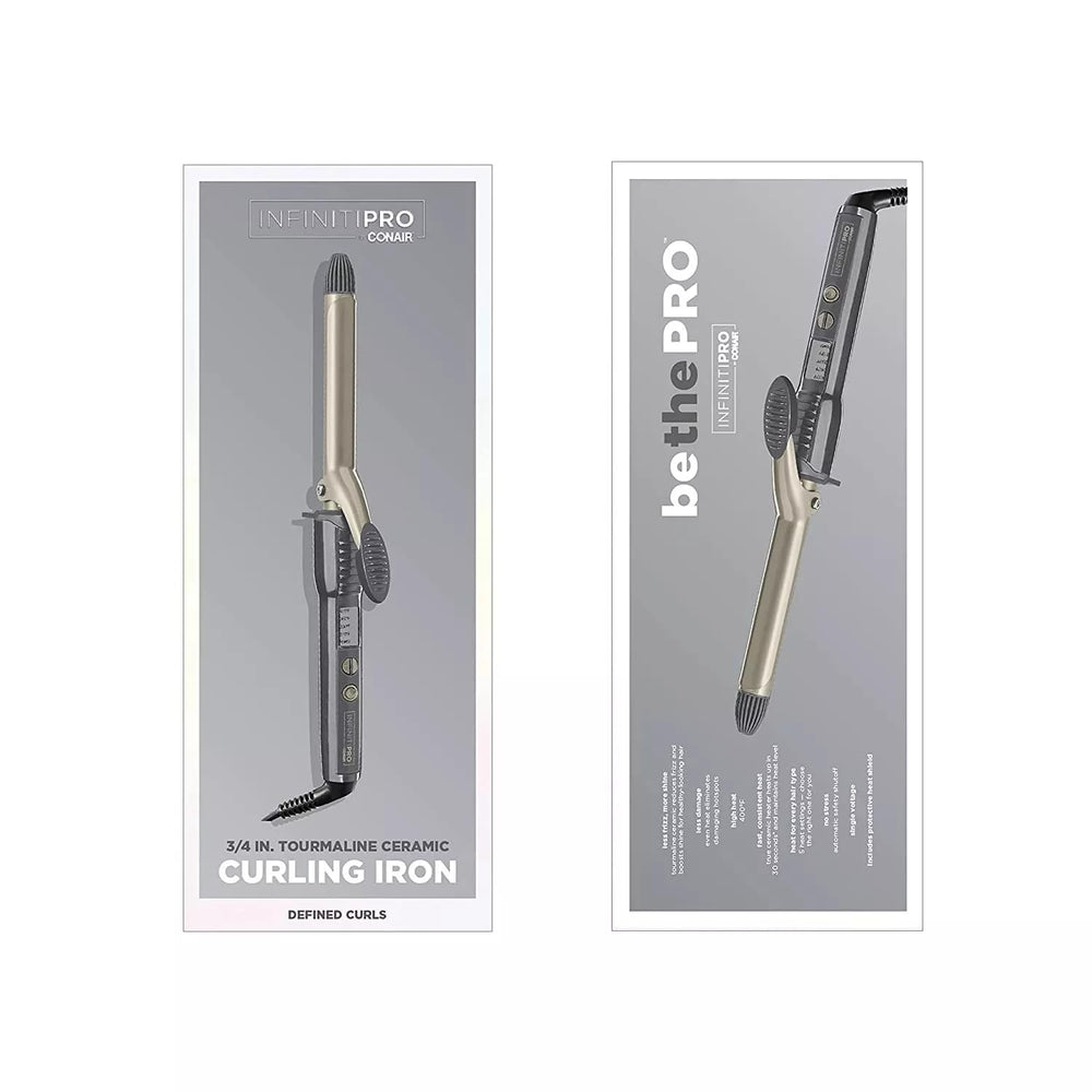 Conair InfinitiPRO curling iron used on short hair to create defined tight curls.
