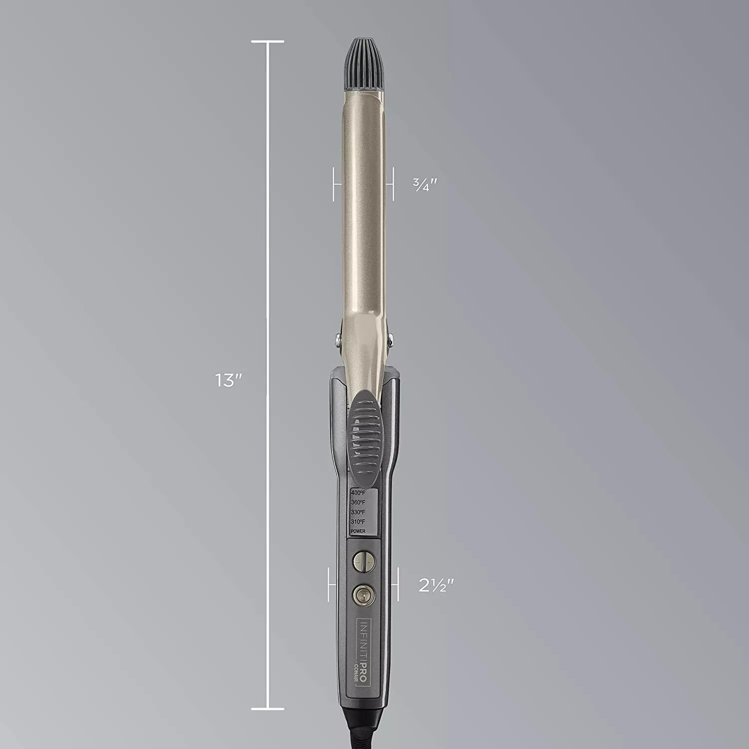 Conair InfinitiPRO curling iron with six-foot cord for flexible maneuvering.