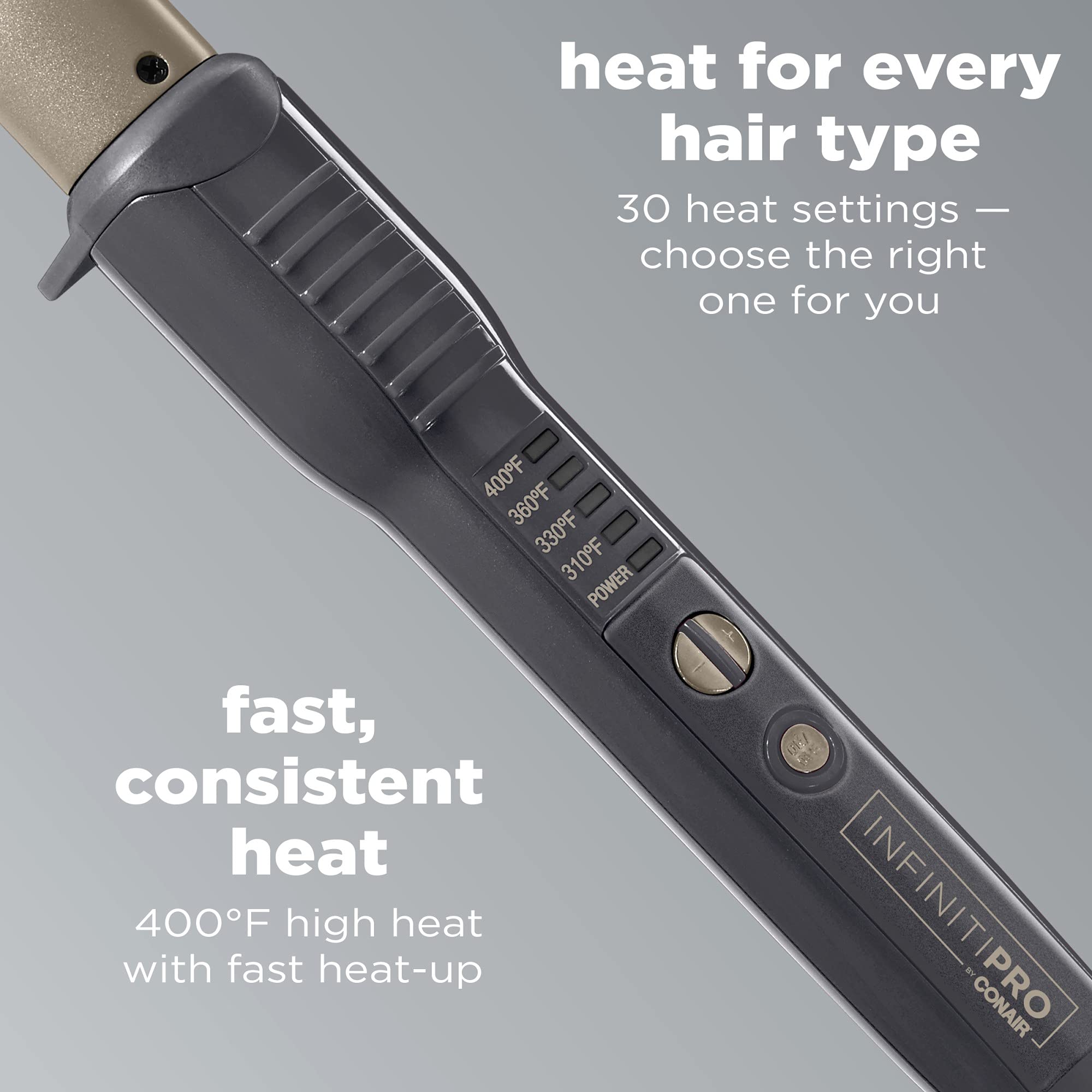 Conair InfinitiPro You Curl clip-free design close-up demonstrates kink-free styling