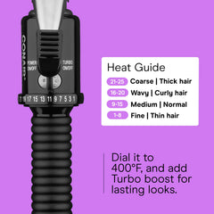 Conair Instant Heat ¾-Inch Curling Iron ergonomic nonslip handle improves grip.