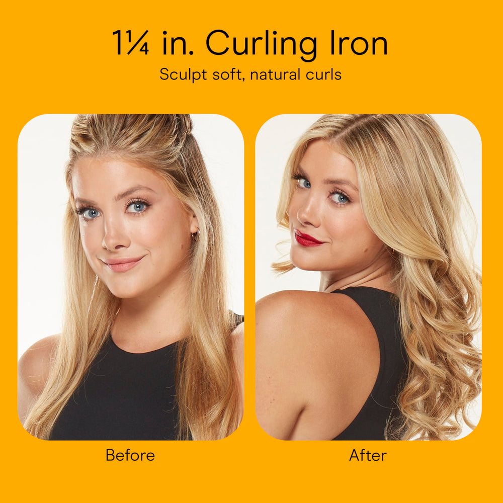 Conair Instant Heat curling iron finished-hair-waves demonstrates defined, long-lasting curls.