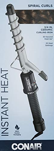 Conair Instant Heat Spiral curling iron closeup showing even heat distribution.