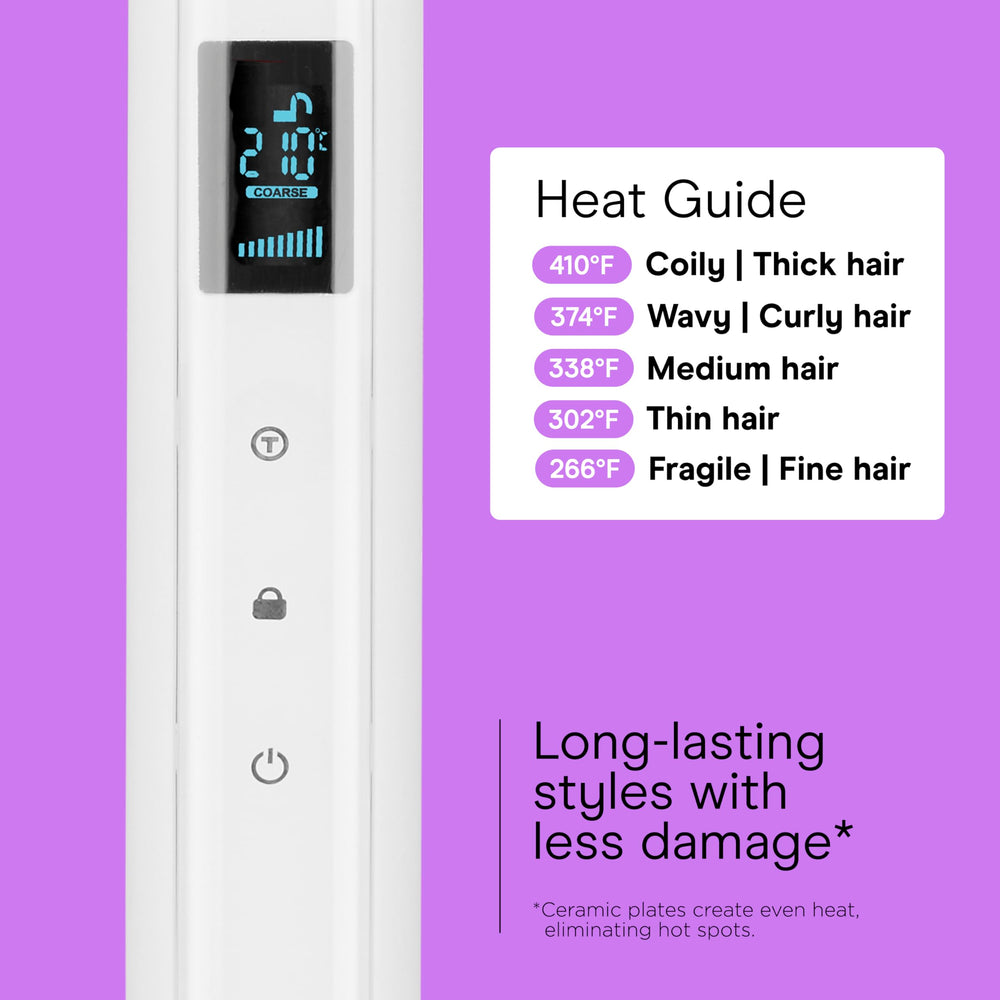 Conair instant heat-up to 400°F emphasizes fast styling sessions.