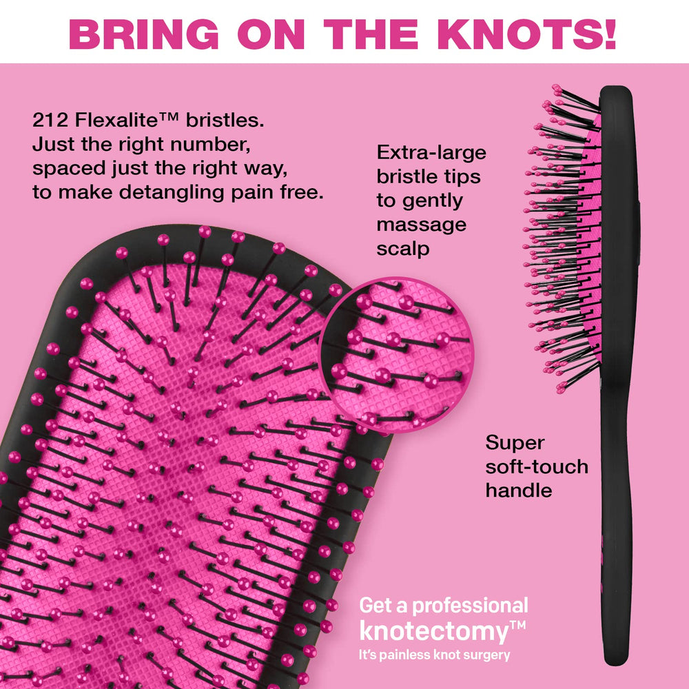 Conair Knot Dr. brush wet hair demo showing snag-free detangling