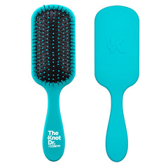 Conair Knot Dr. detangler brush with blue handle delivers painless detangling on wet or dry hair.