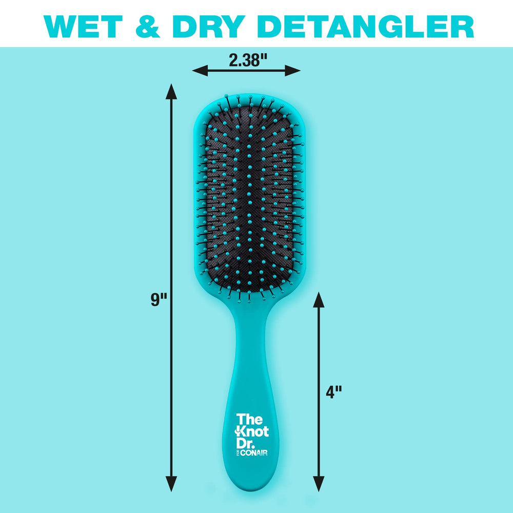 Conair Knot Dr. detangler brush glides through wet hair without pulling.