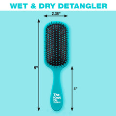 Conair Knot Dr. detangler brush glides through wet hair without pulling.