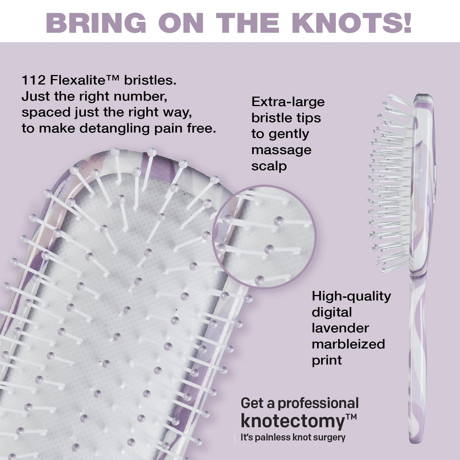 Conair Knot Dr. detangler working through wet hair for smooth detangling.