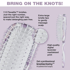 Conair Knot Dr. detangler working through wet hair for smooth detangling.