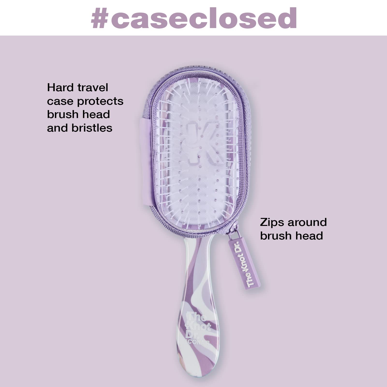 Conair Knot Dr. flexalite bristles close-up show detangling efficiency.