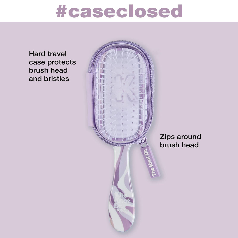 Conair Knot Dr. flexalite bristles close-up show detangling efficiency.