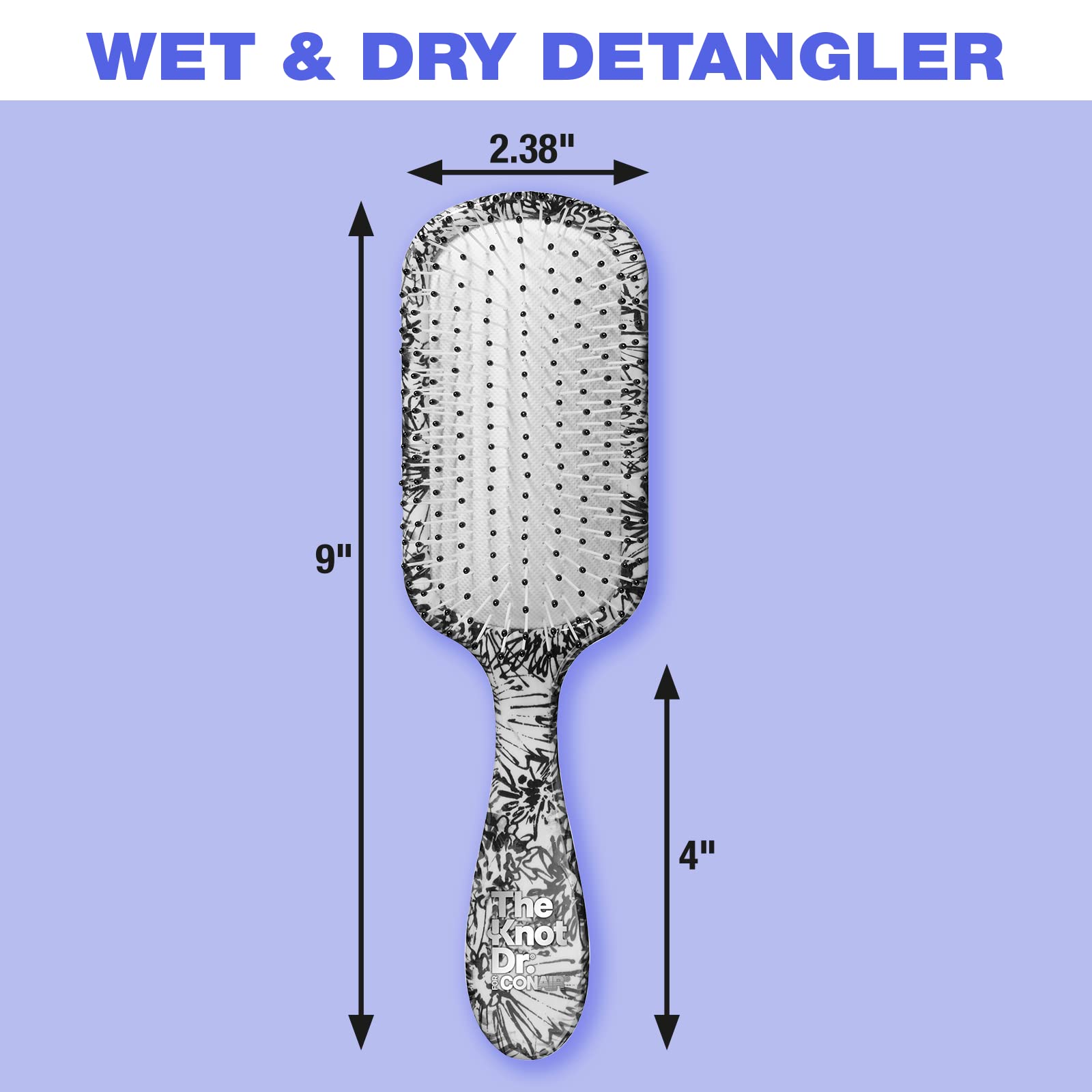 Conair Knot Dr detangler helps reduce pulling while brushing tangled wet hair after shower